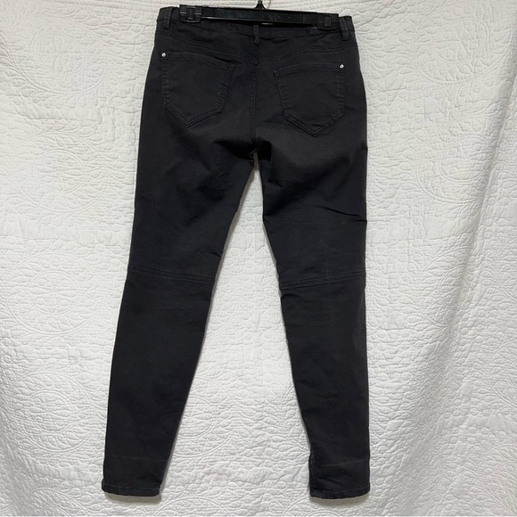 ZARA BASIC Z-Z1975 Zippered Black Denim Pants, Size 8, #189 - Picture 8 of 15